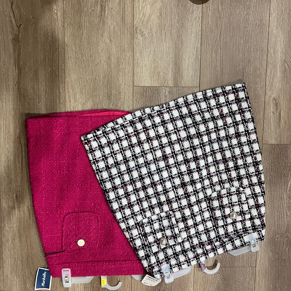 Zara Fuchsia and Checkered Mini Skirt Duo
